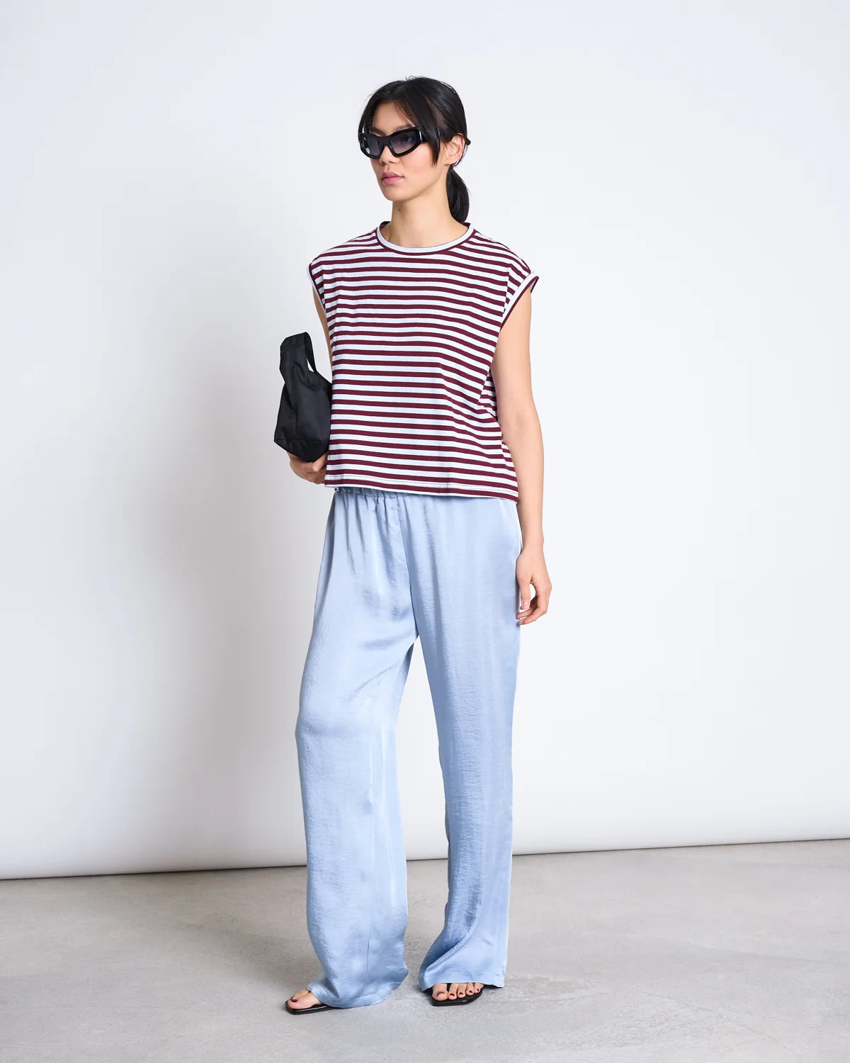 Ovar Boxy Top - Red & Blue Striped