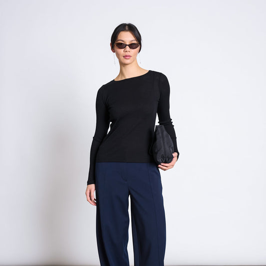 Tilla Merino Rib Longsleeve - Black