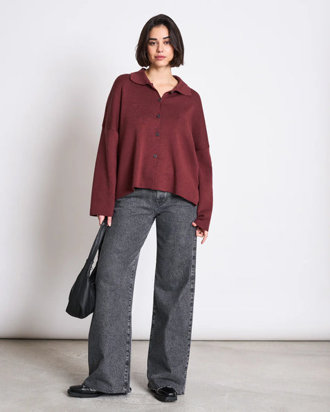 LAST ONE in M - Anjo Knitted Cardigan - Syrah