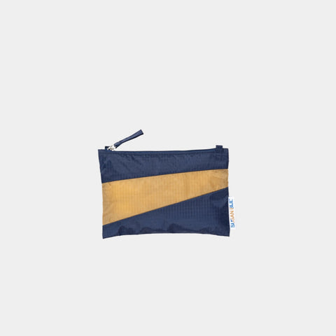 Pouch & Strap Small - Navy & Camel