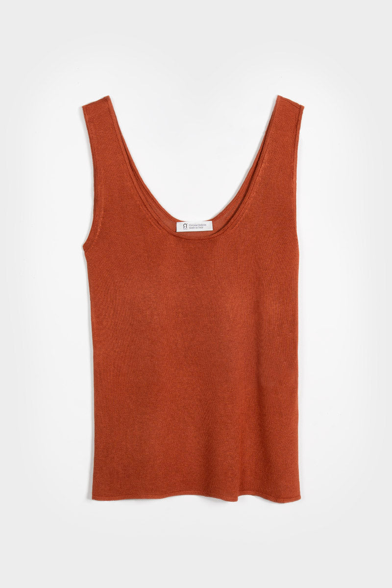 Valeria Recycled Viscose Top - Brown Terracotta