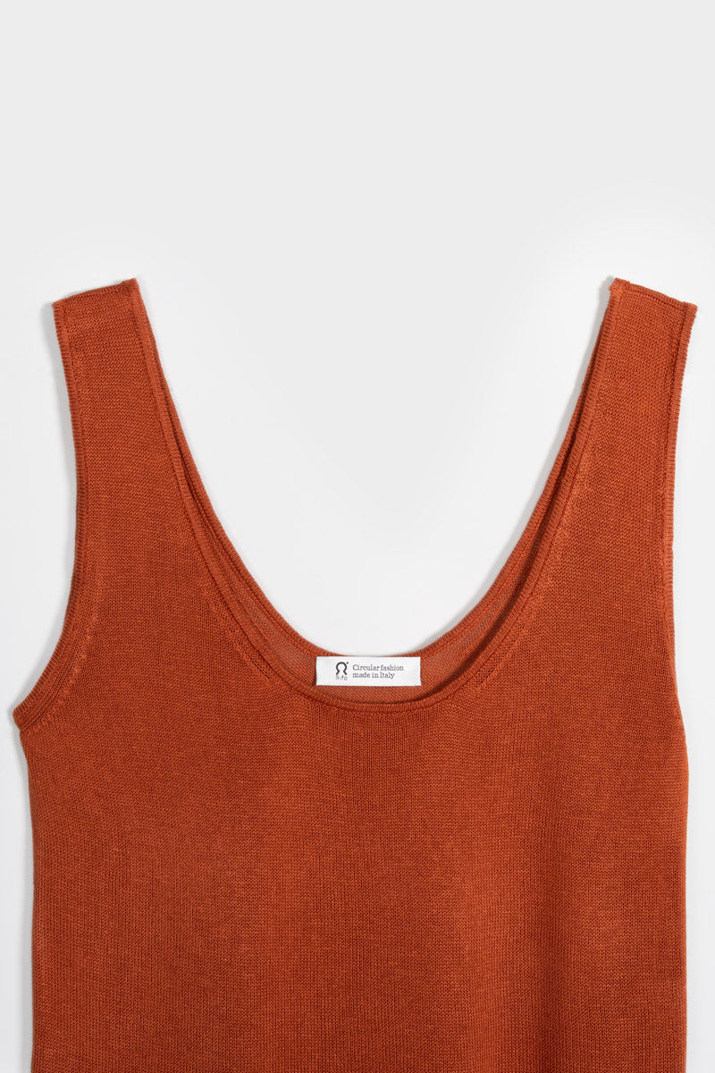Valeria Recycled Viscose Top - Brown Terracotta