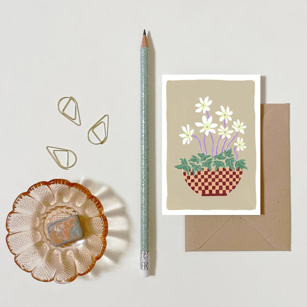 Mini Greeting Card - Anemone