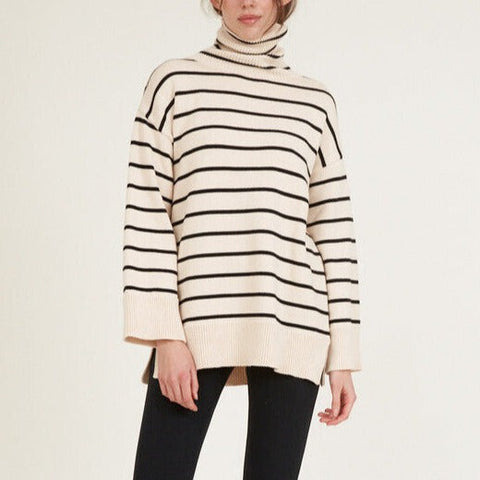Basic Apparel Winie T-Sweater - Birch/Black