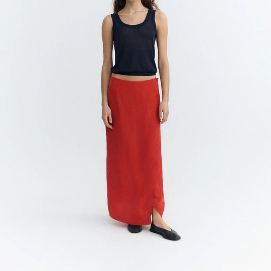 LAST ONE IN 36- Selina Long Skirt - Red Cupro