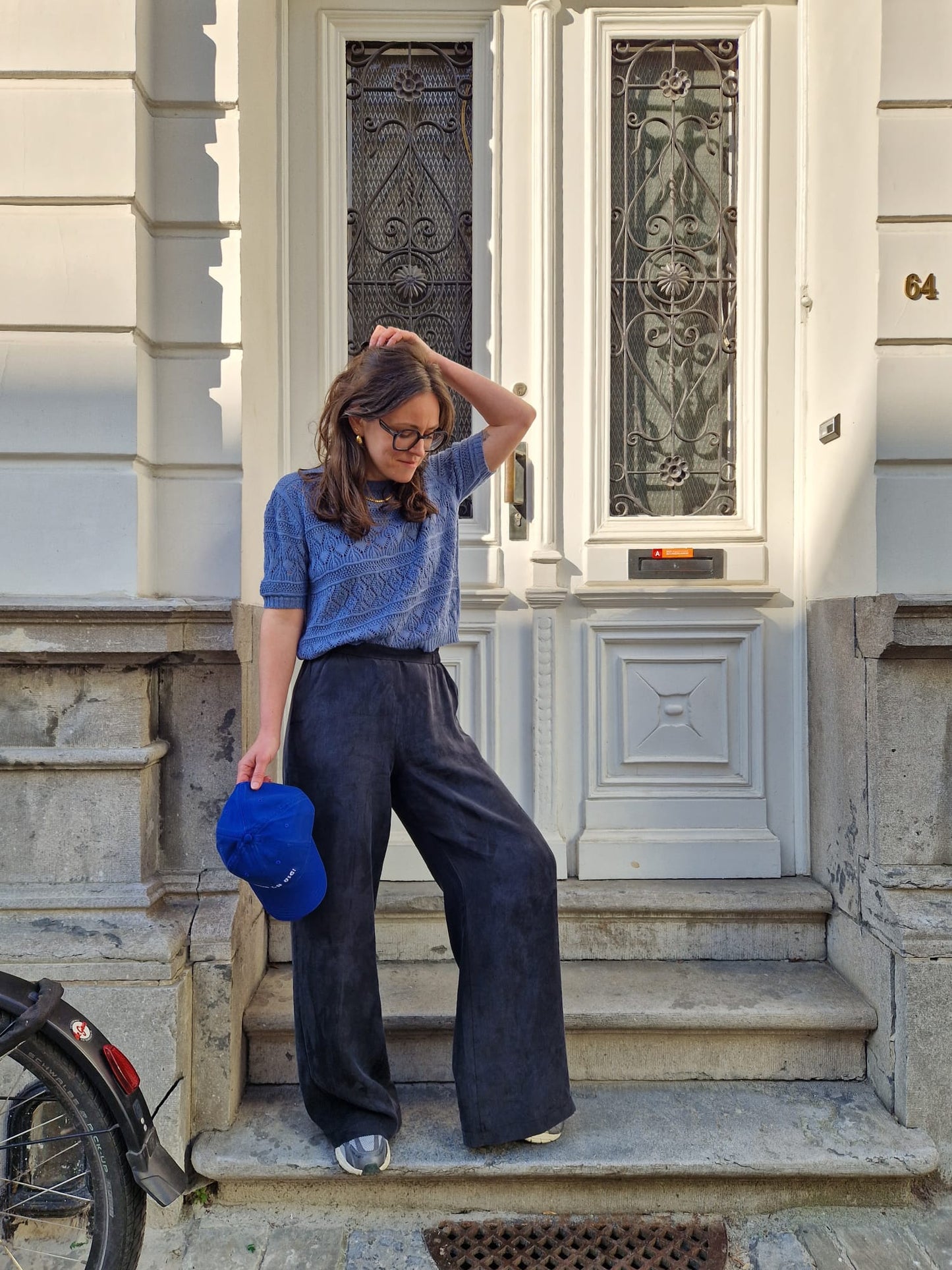 Neda Cotton Knit T-Shirt - Indigo