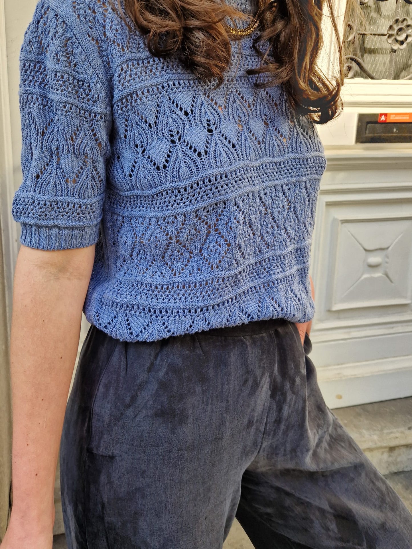 Neda Cotton Knit T-Shirt - Indigo