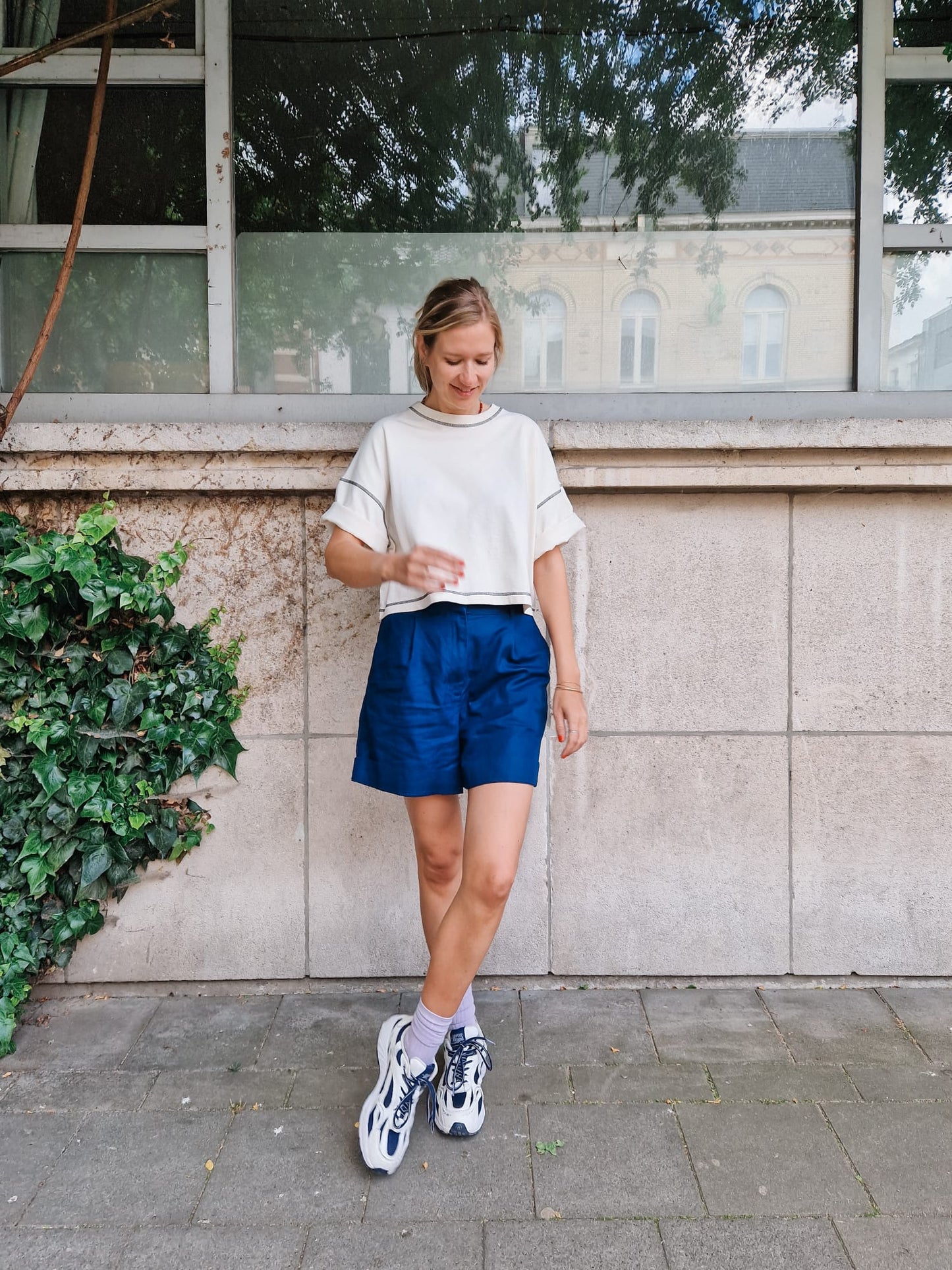 LAST ONE in 40 - Lia Hemp Shorts - Blue Night