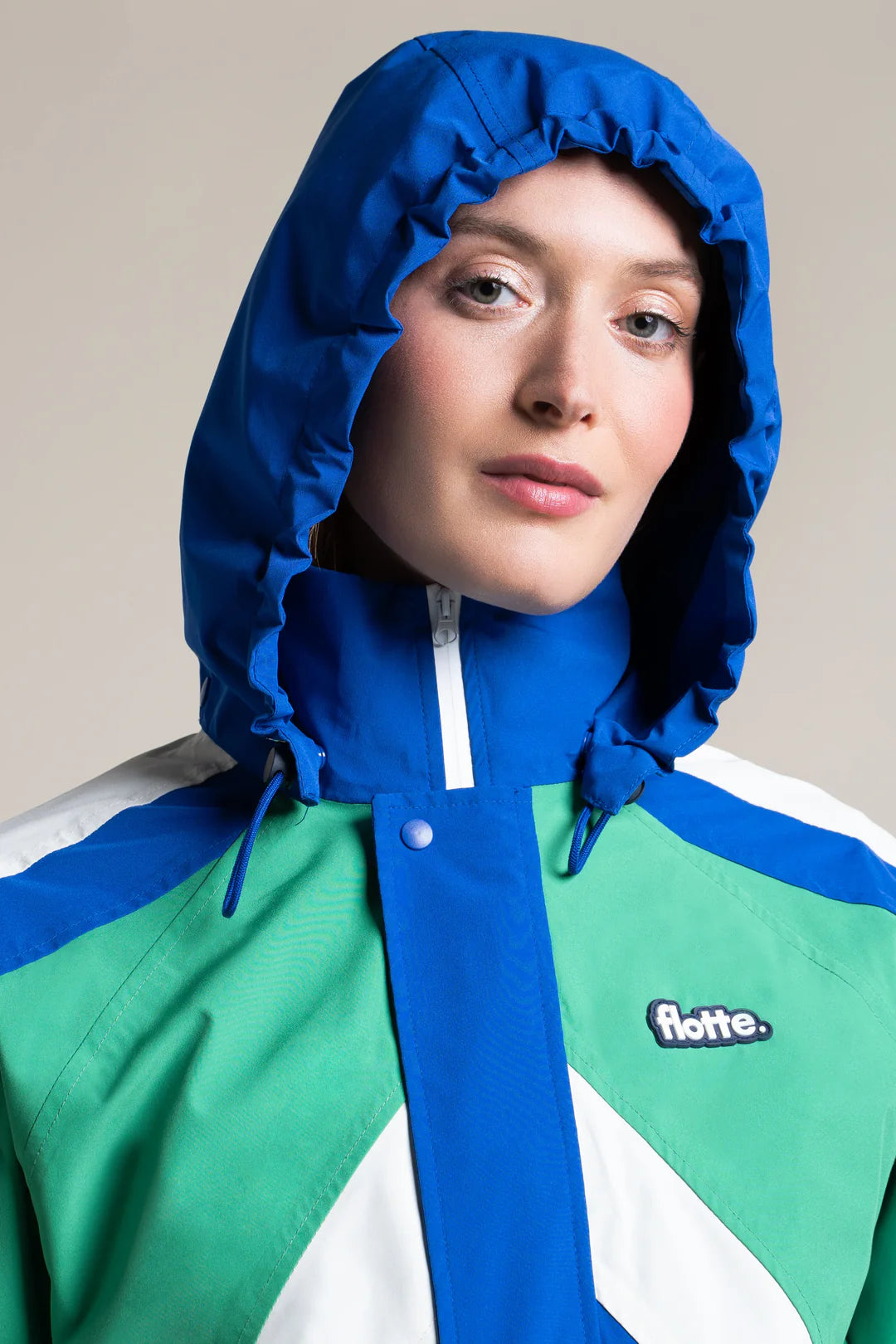 LAST ONE in S - Oversized Anorak Tricolor - Bleu Roi