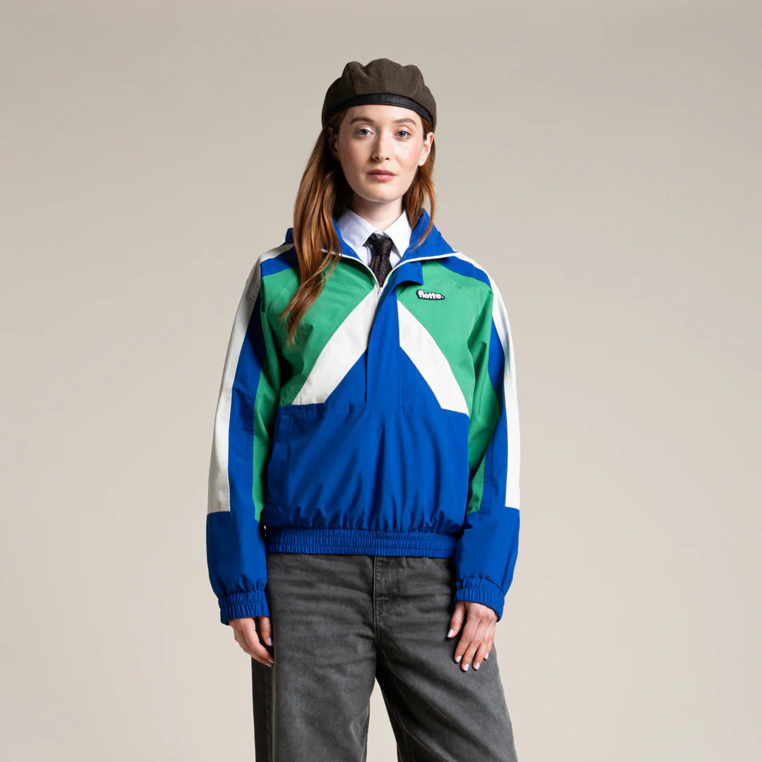 LAST ONE in S - Oversized Anorak Tricolor - Bleu Roi