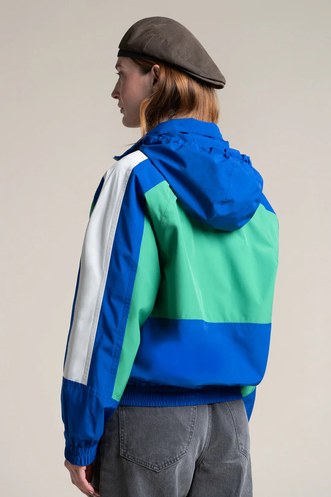 LAST ONE in S - Oversized Anorak Tricolor - Bleu Roi