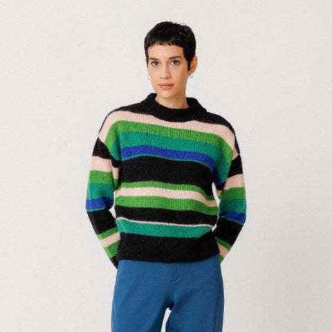 LAST ONE in 38 - Aitza Alpaca Jumper - Striped