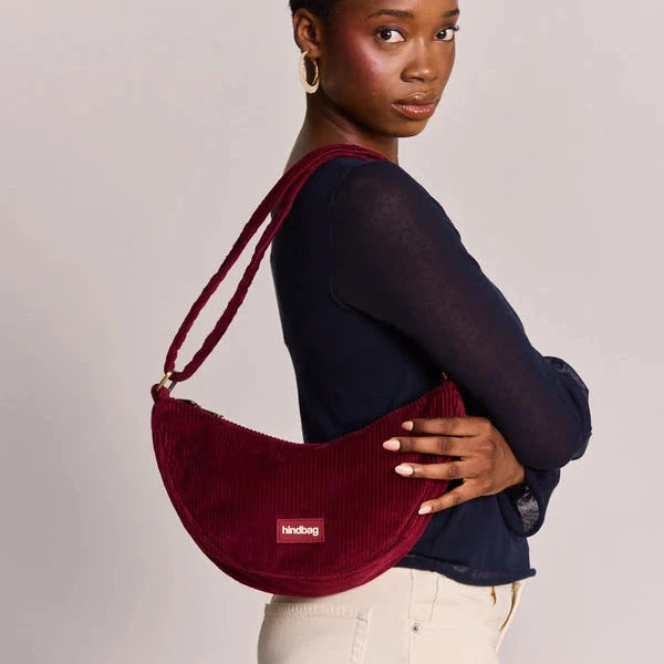 Andrea Half Moon Bag - Bordeaux Velours