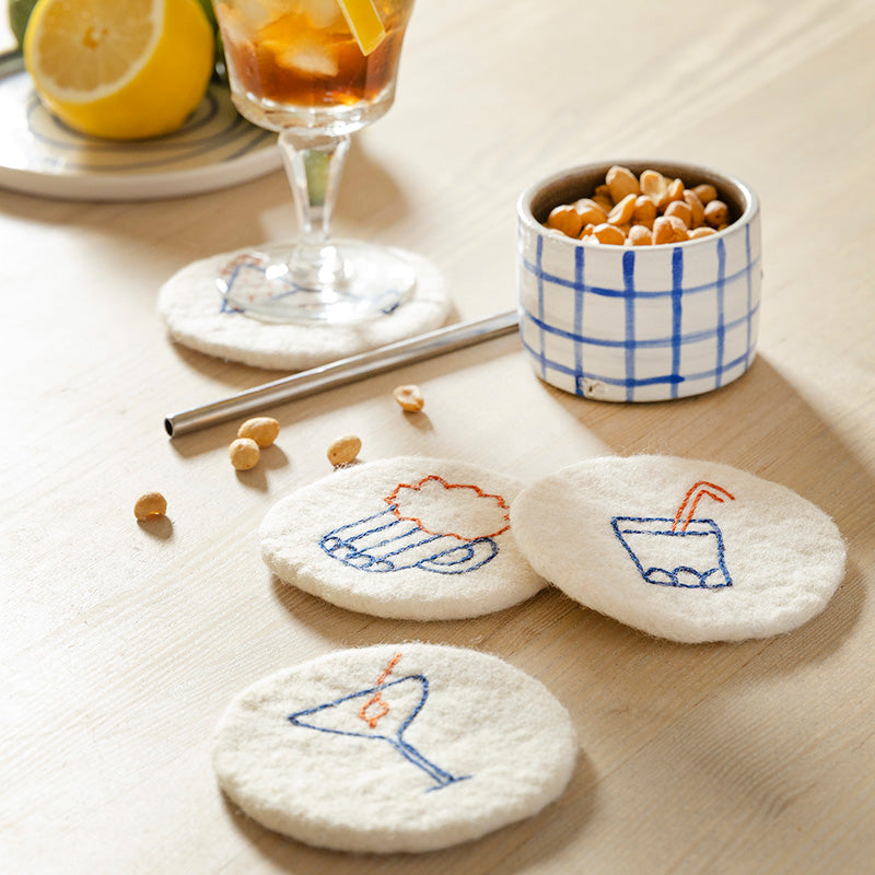 Wool Coasters - Cocktail