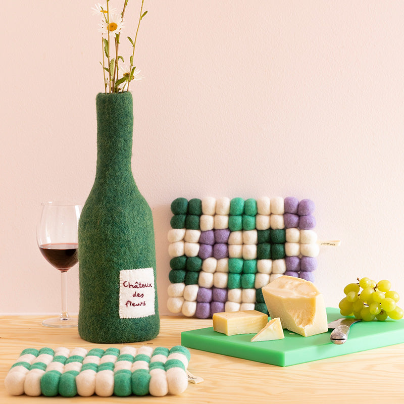 Trivet Rectangular - Green/Lilac