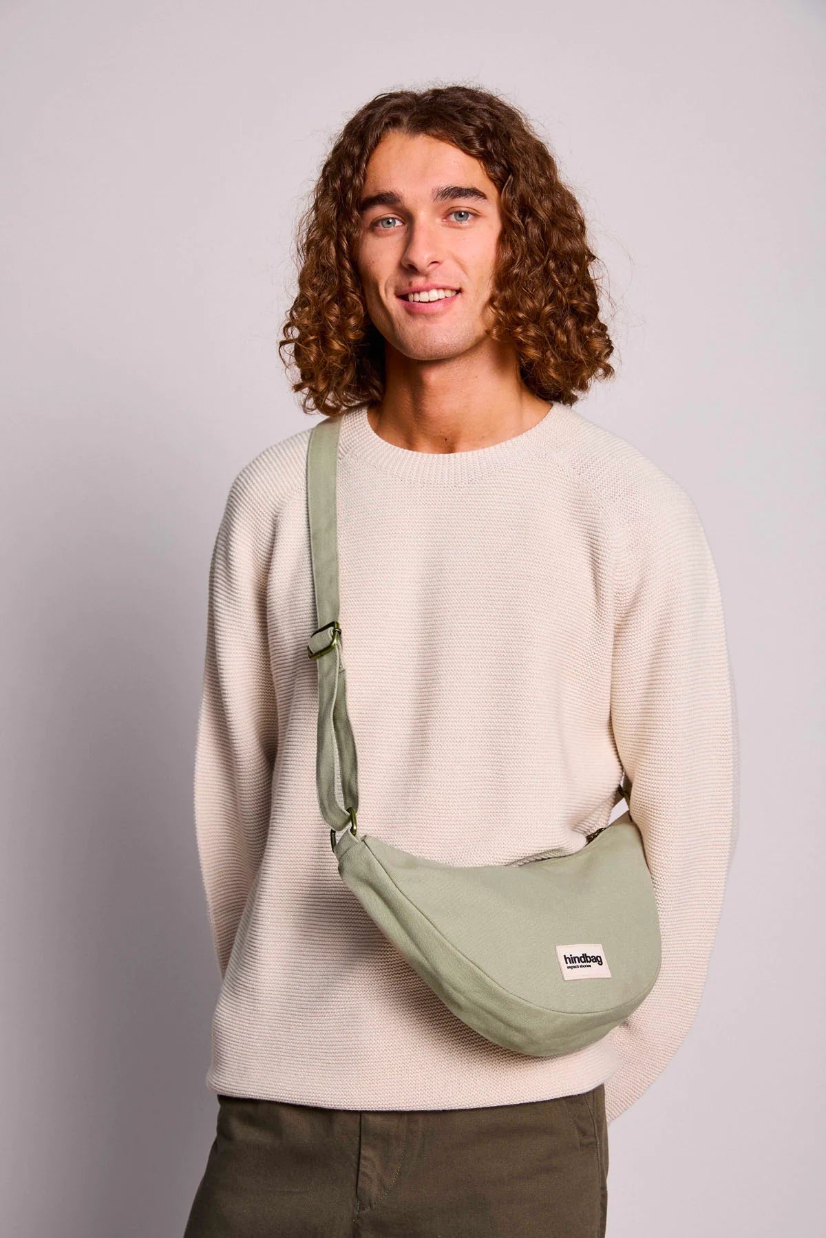 Andrea Half Moon Bag - Green Clay