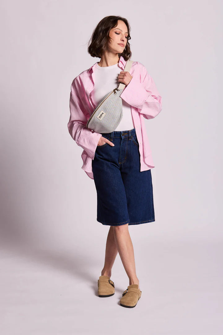Olivia Banana bag - Thin Stripes Blue