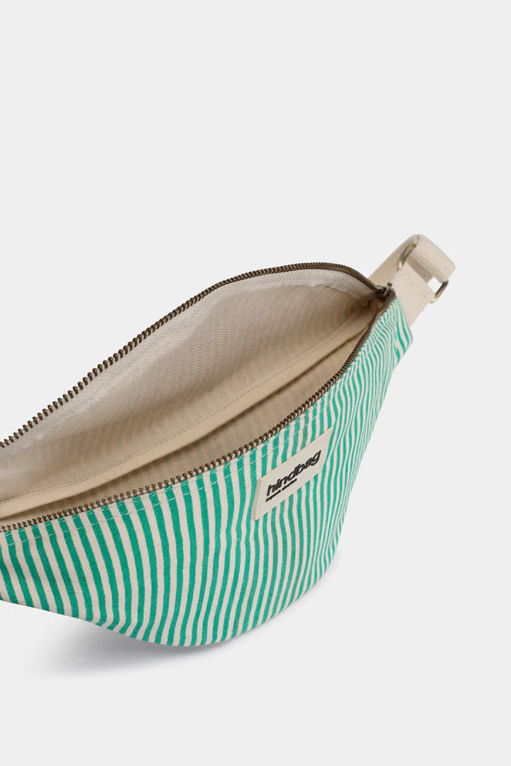 Olivia Banana bag - Thin Stripes Green