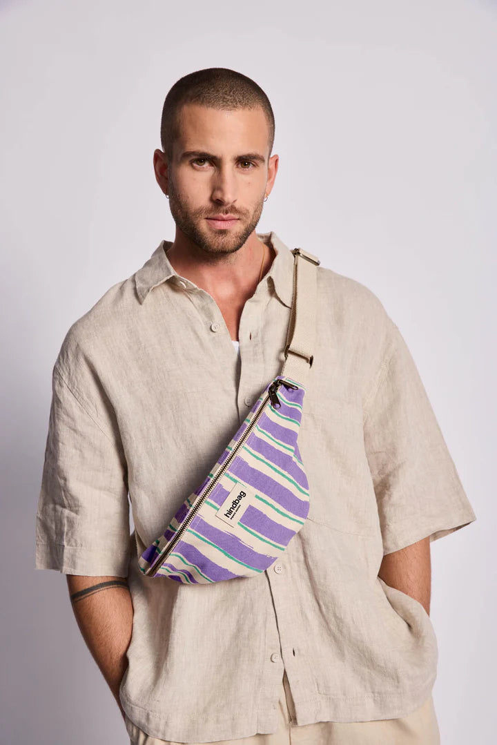 Olivia Banana bag - Purple Stripes