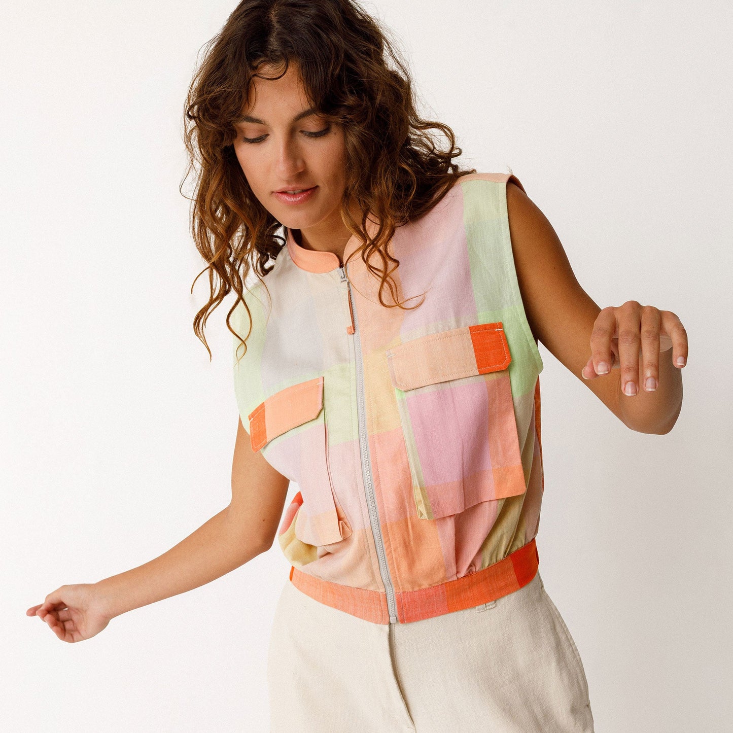 Bea Zipper Shirt - Checks