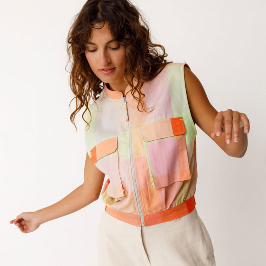 Bea Zipper Shirt - Checks