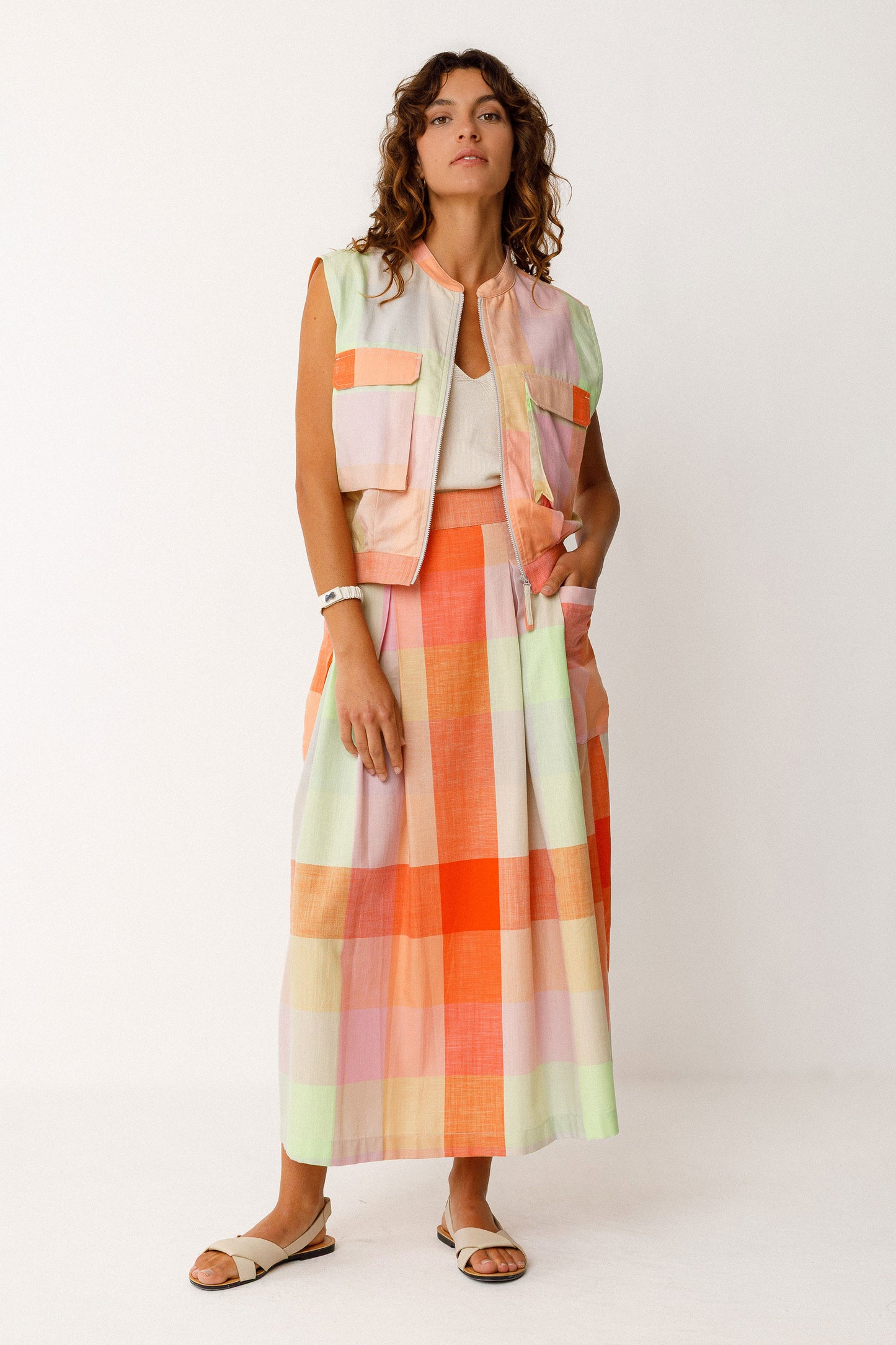 Bea Zipper Shirt - Checks