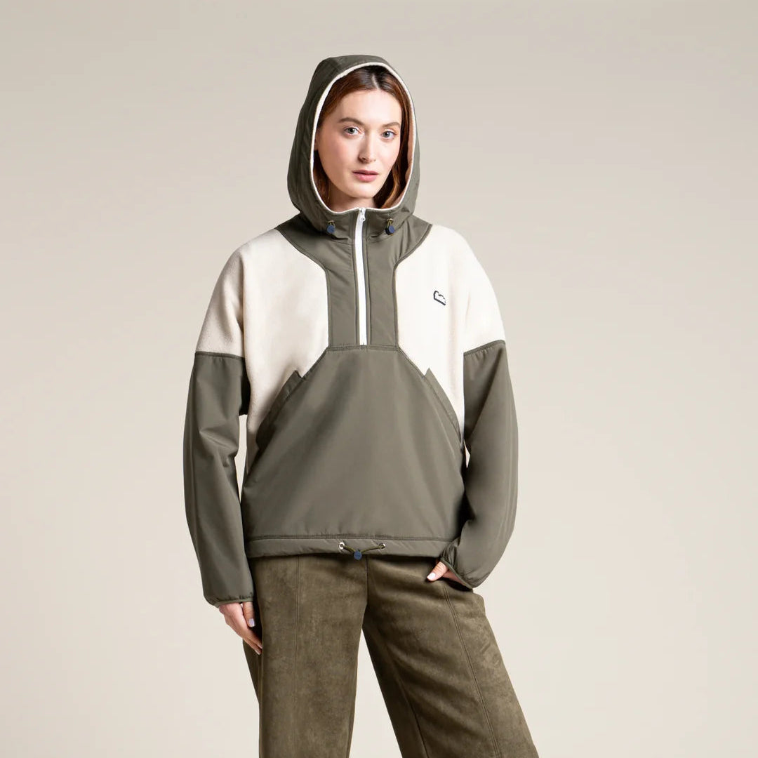 Bel-Air Fleece Sweatshirt / Anorak - Kaki Coquille