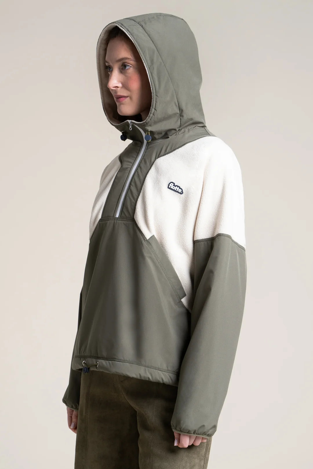 Bel-Air Fleece Sweatshirt / Anorak - Kaki Coquille