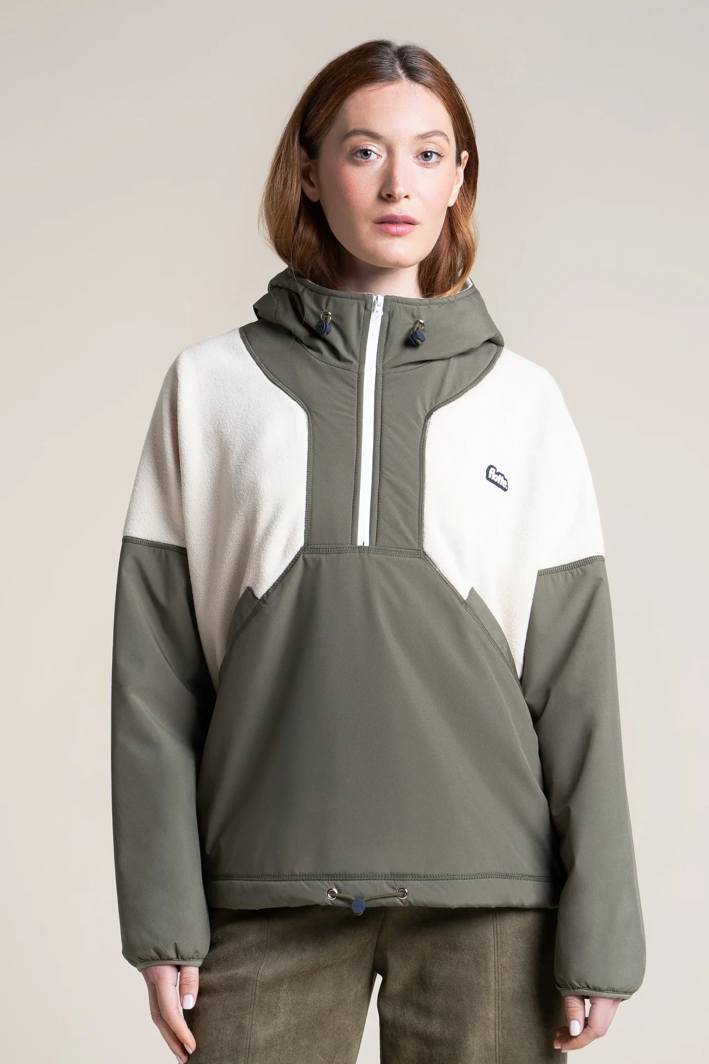 Bel-Air Fleece Sweatshirt / Anorak - Kaki Coquille