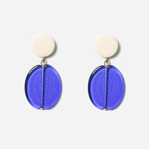CHIC ALORS! Lili Earrings - Blue/Ivory