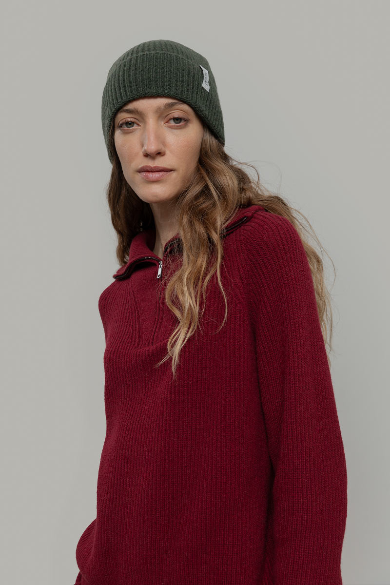 Rifo Recycled Cashmere Beanie Marcello - Forest Green