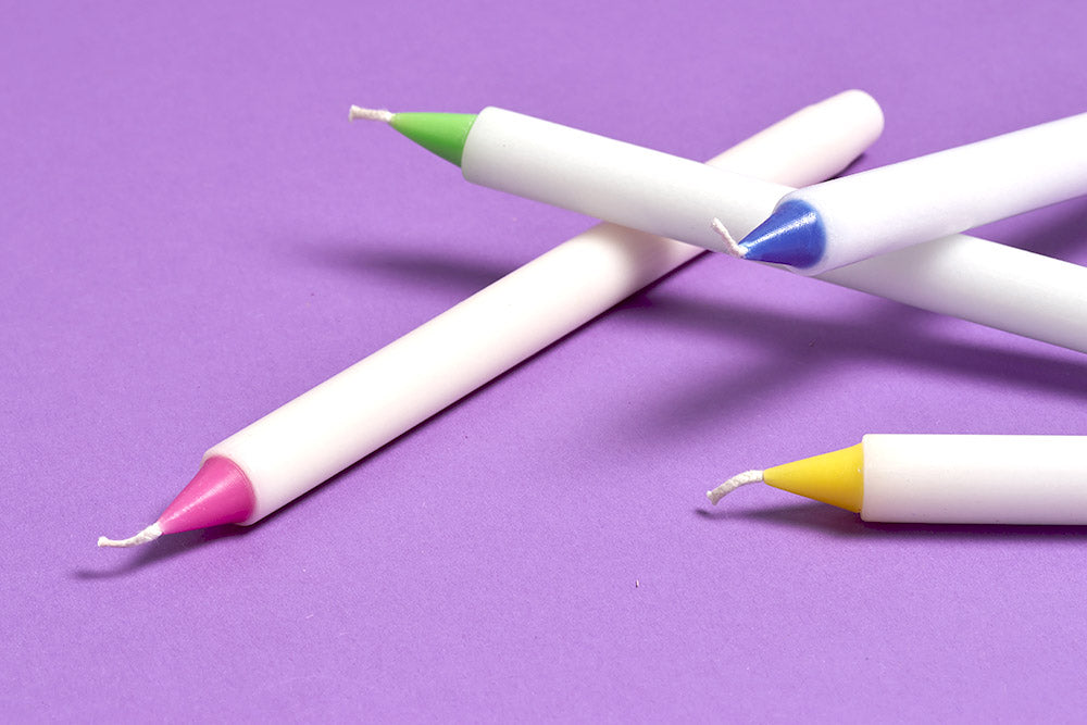 Set Of Caps Candles MINI - Birthday White