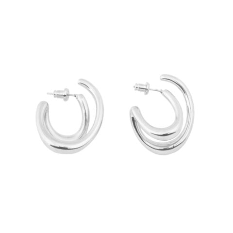 Bandhu Cutted Earrings - Silver