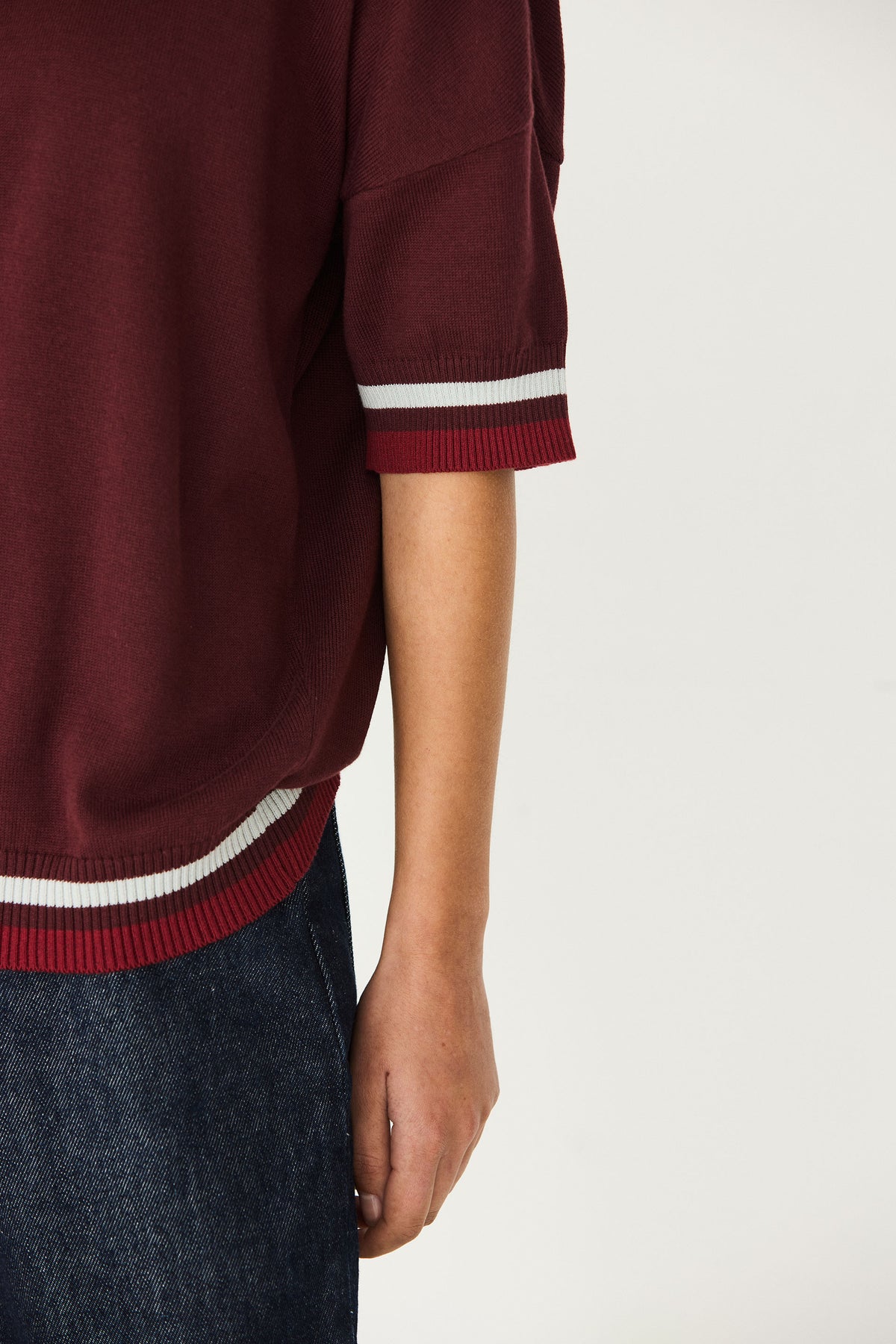 Dorleta Knitted Top / Short Sleeved Jumper - Chocolate