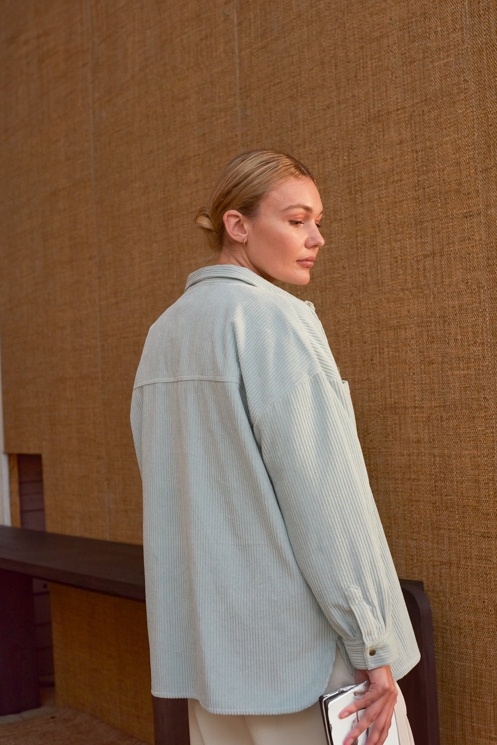 Paola Corduroy Shirt - Celadon