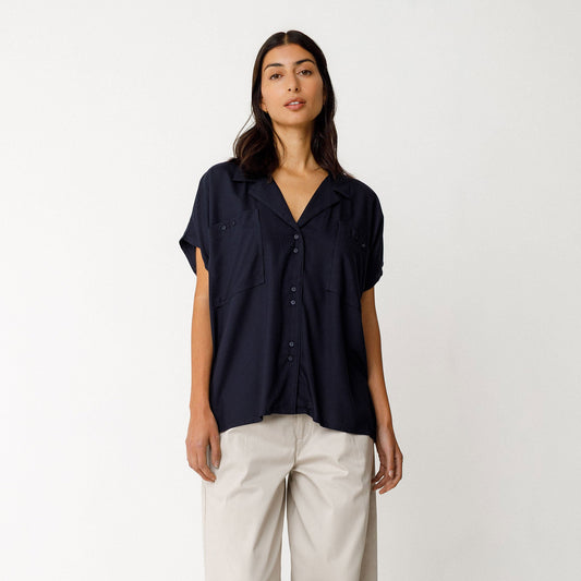 LAST ONE in S - Elke Shirt - Navy