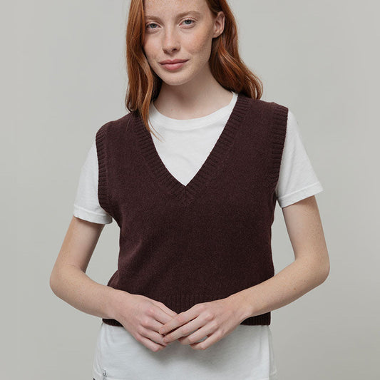 Melania Wool Vest - Brown Caffè