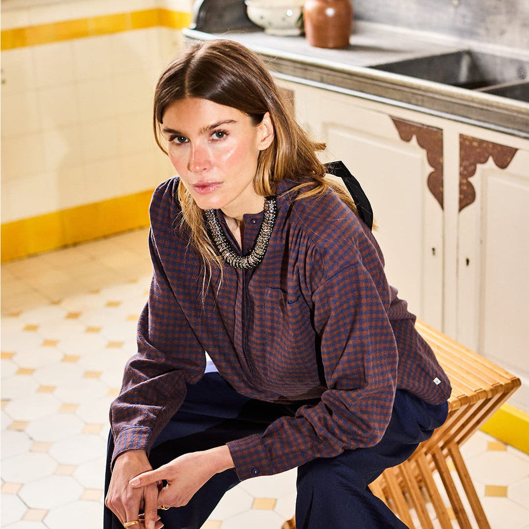 Blouse Vichy - Brown/Blue