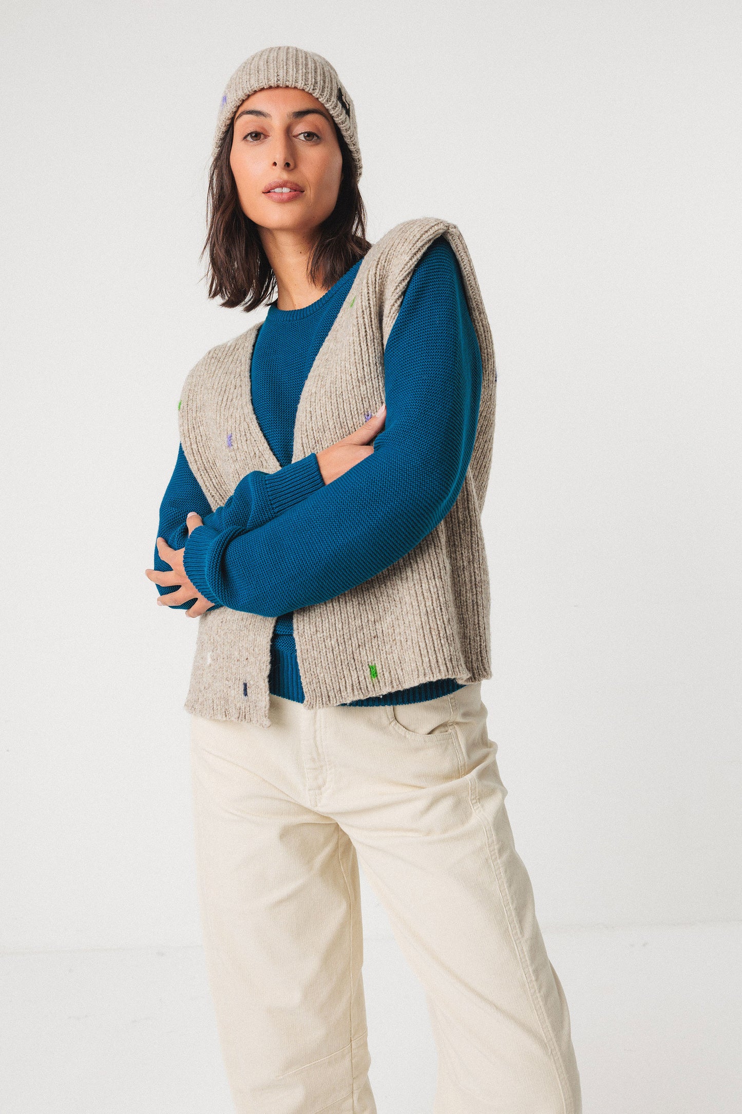 Goiatz Knitted Vest - Cream