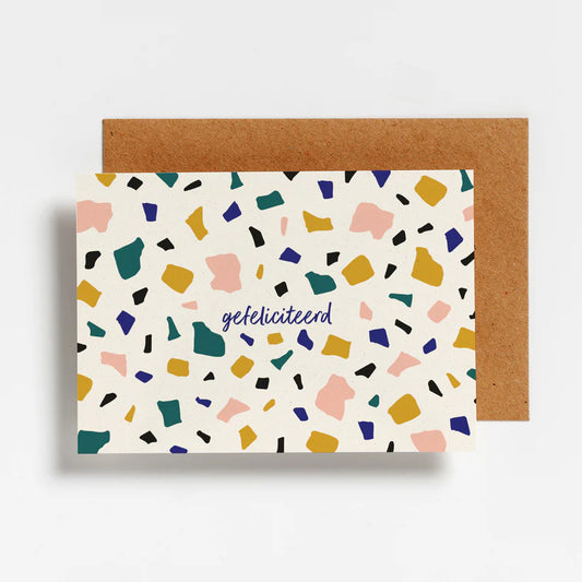 Postcard - Gefeliciteerd marble