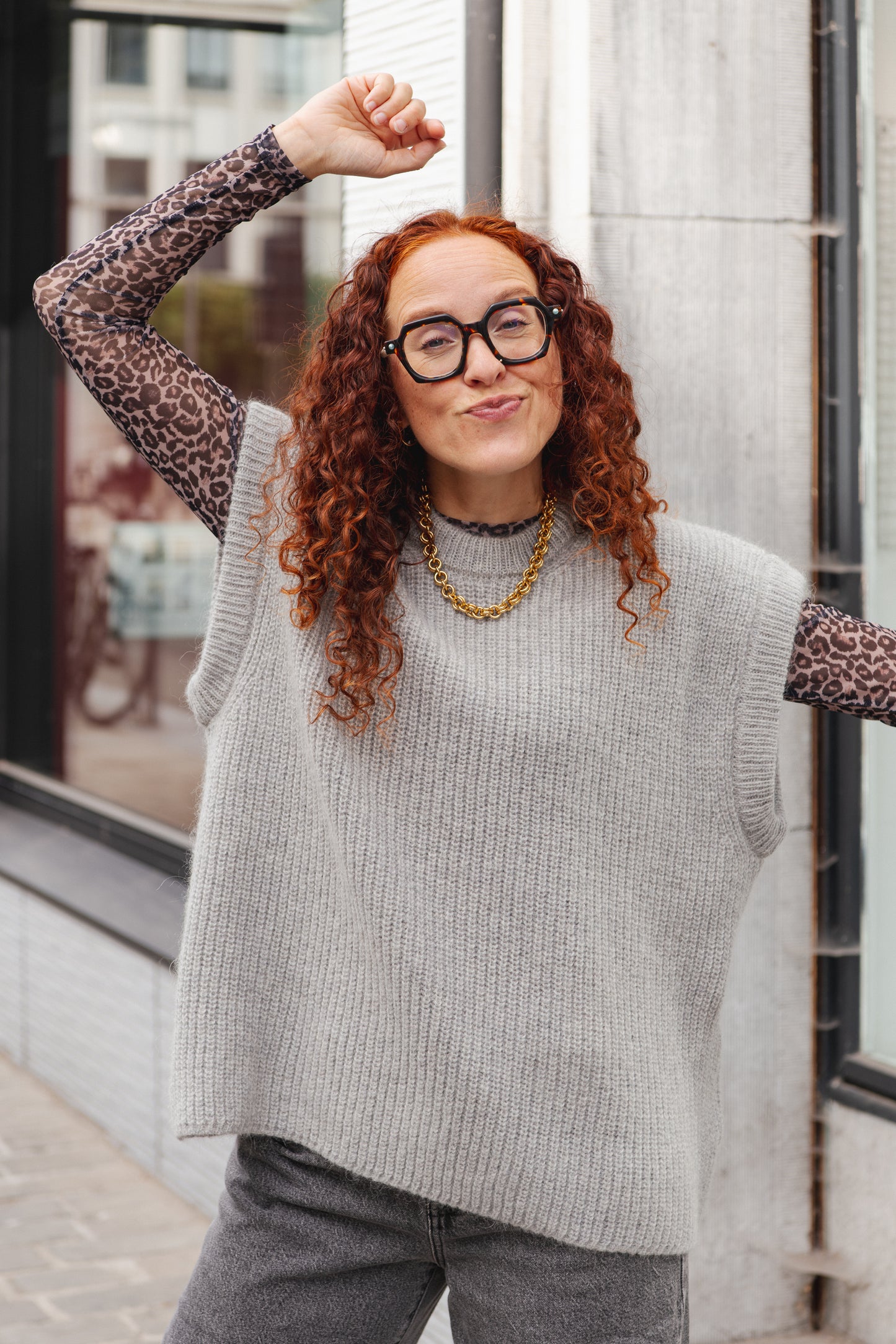 Dora Mesh T-Shirt - Leopard