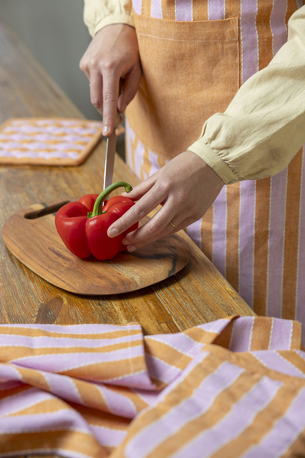 Tea Towel Vivid Lines - Orange