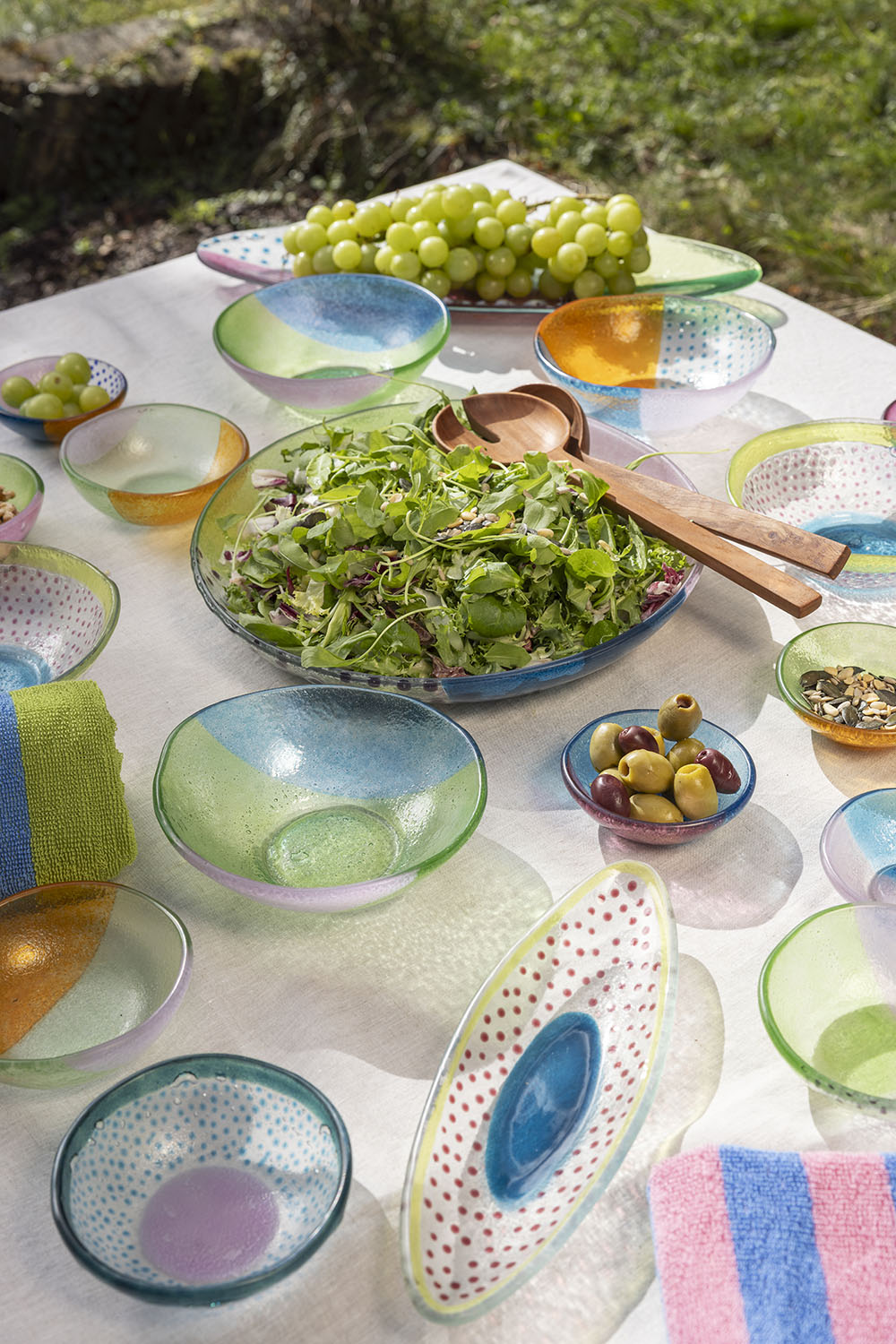 Glass Bowl S Floating Hues - Multicolor