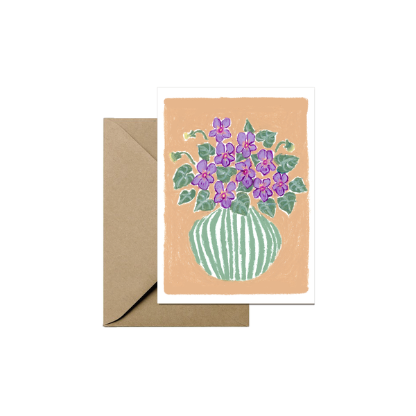 Mini Greeting Card - March Violet