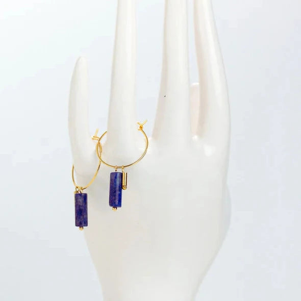 Lapiz Lazuli Hoops