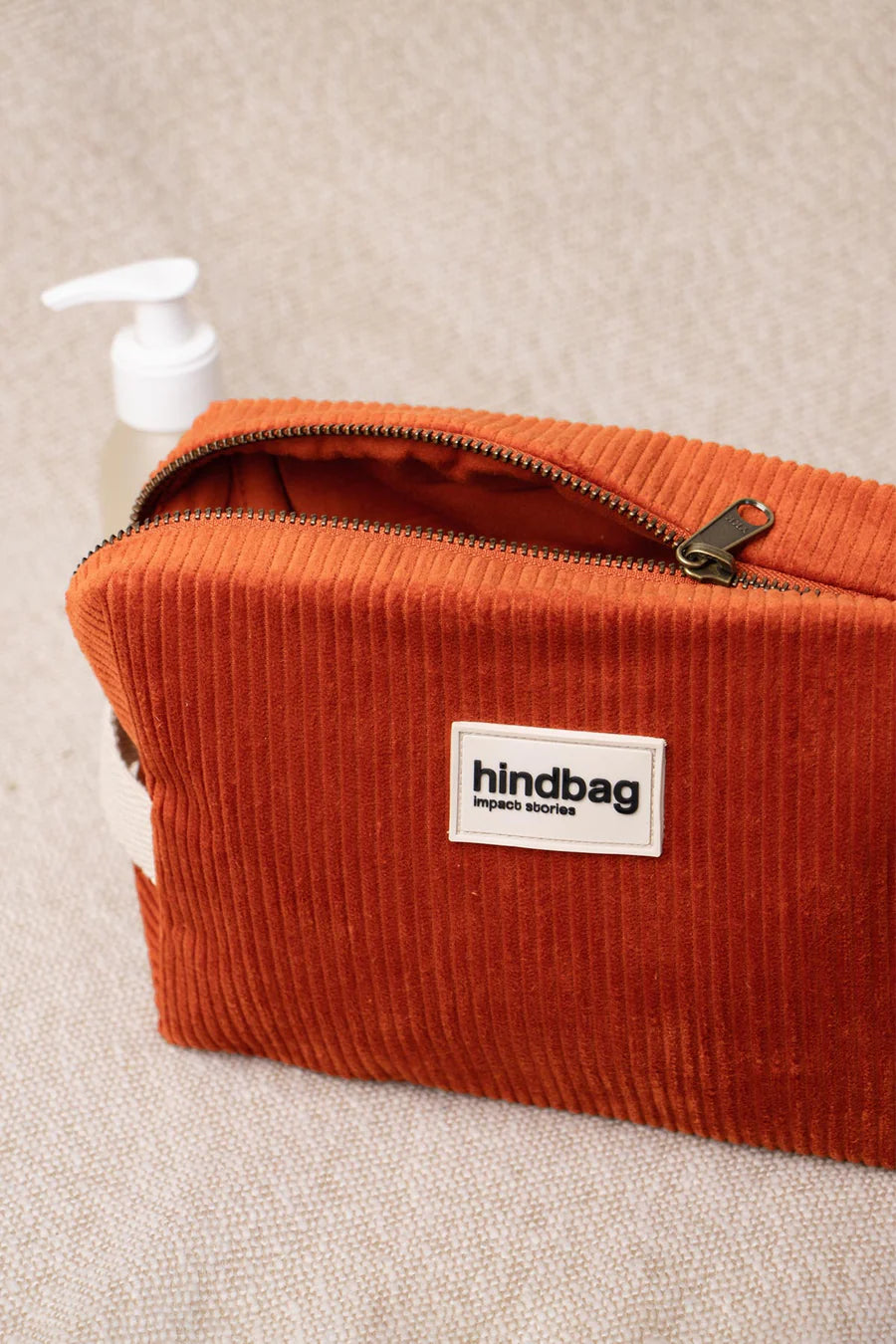 Leon Corduroy Toiletry Bag - Brick