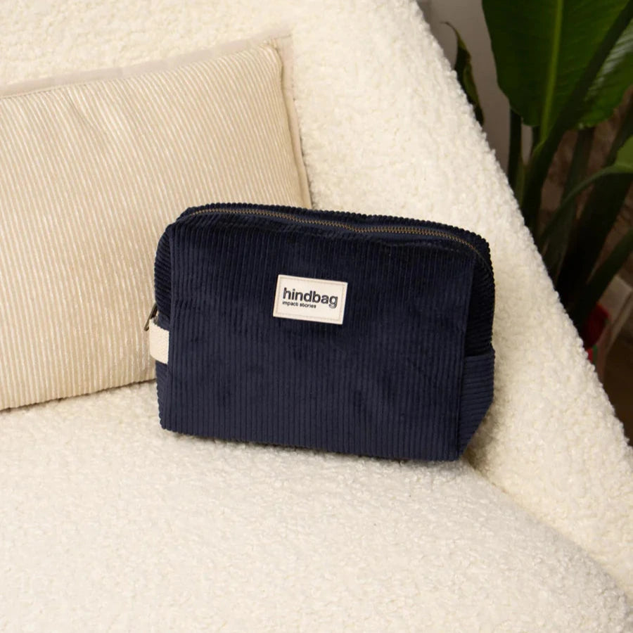 Leon Corduroy Toiletry Bag - Navy