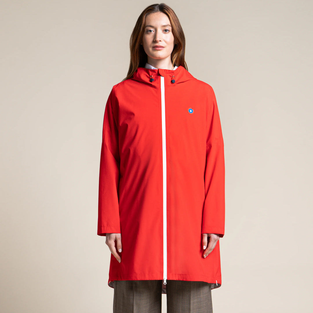 Liberté Waterproof Rain Cape Coat - Rouge