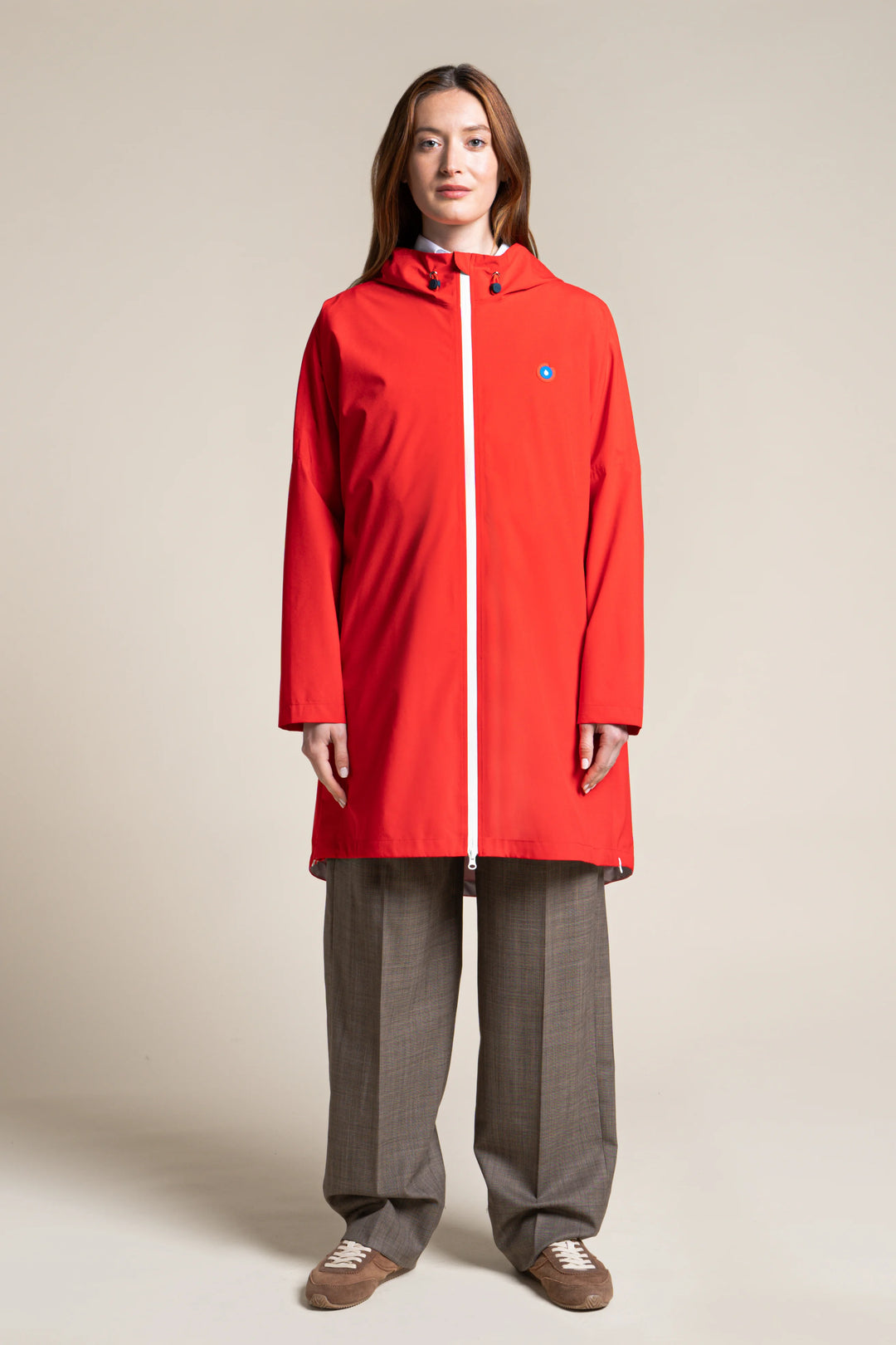 Liberté Waterproof Rain Cape Coat - Rouge