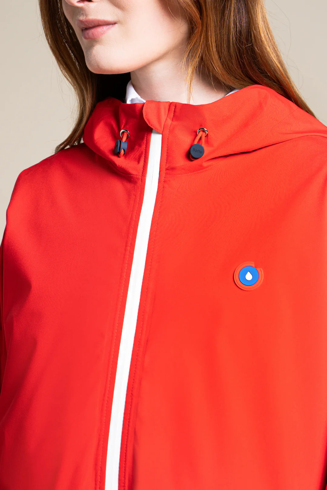 Liberté Waterproof Rain Cape Coat - Rouge